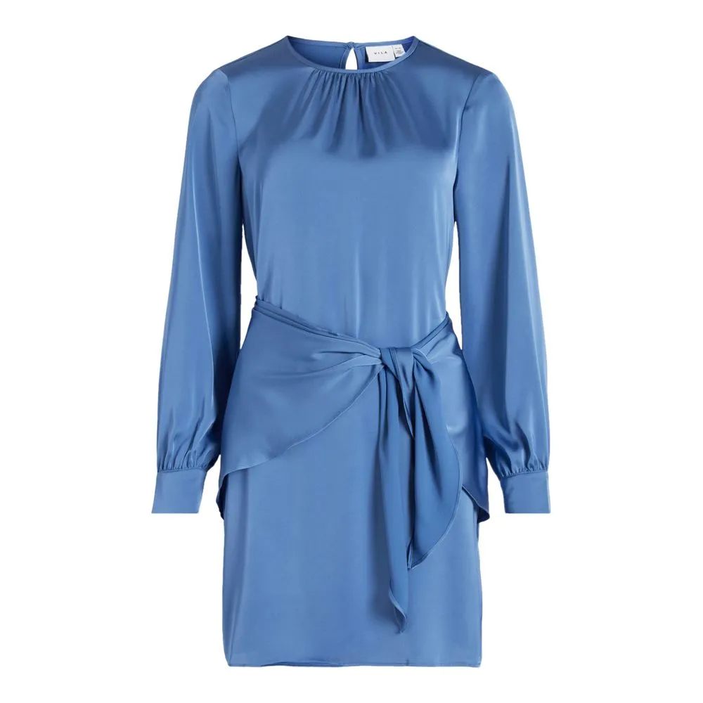 Vila Clothes Women's Blue Recycled Polyester Dress