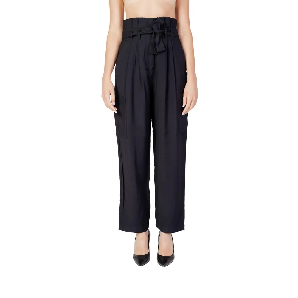 Vila Clothes Women's Black Viscose Jeans & Pant