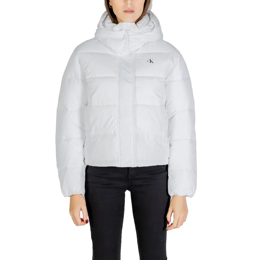 Calvin Klein Jeans Women's White Recycled Polyester Jackets & Coat