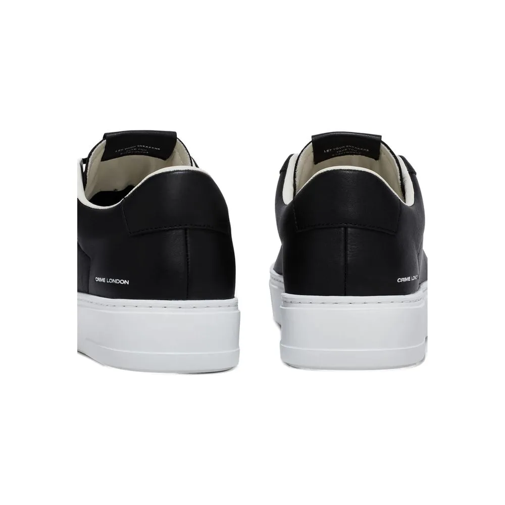 Crime London Men's Black Leather Sneaker