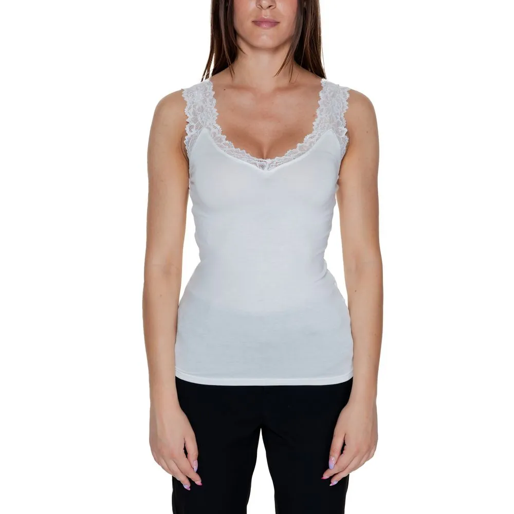Vero Moda Women's White Viscose Tops & T-Shirt