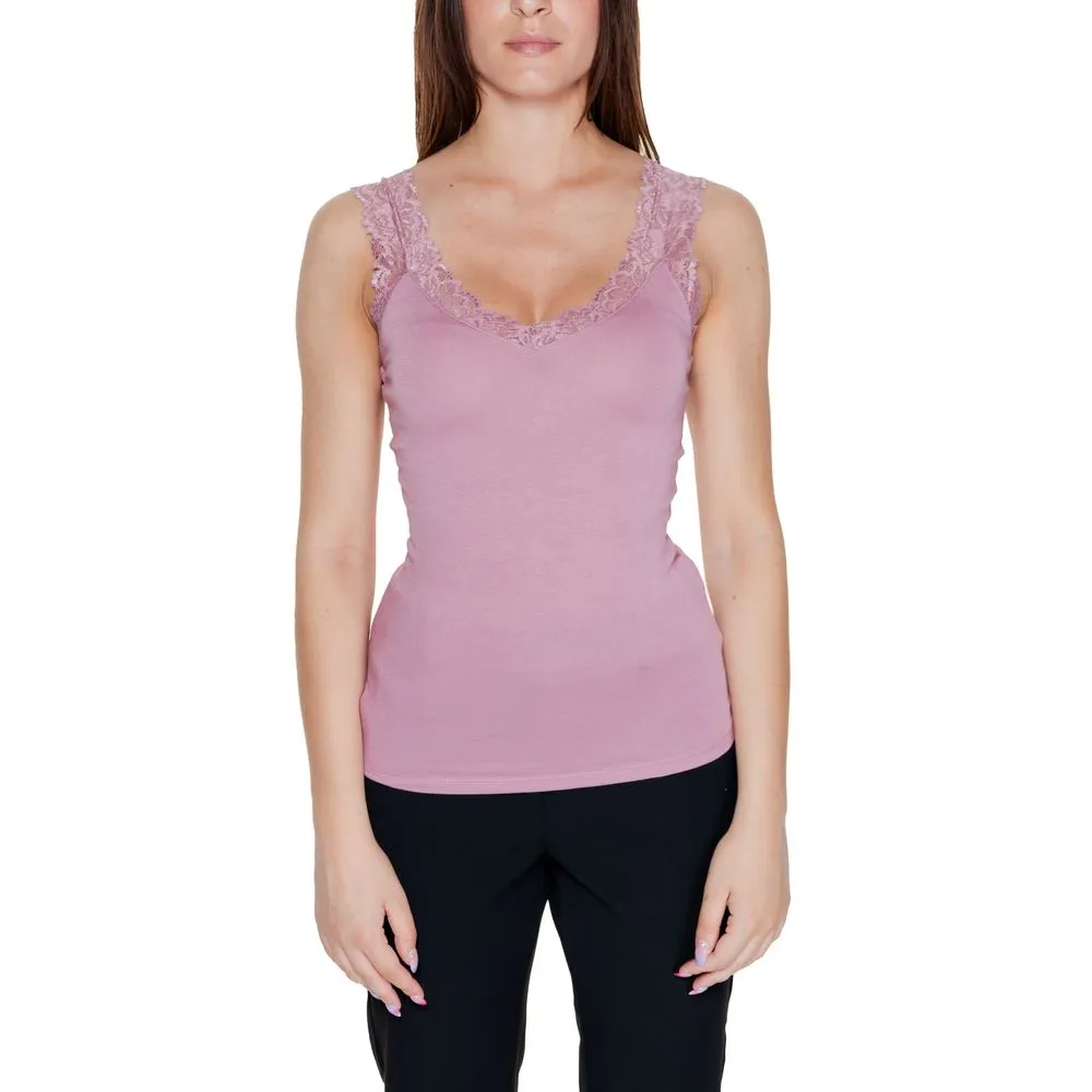 Vero Moda Women's Pink Viscose Tops & T-Shirt