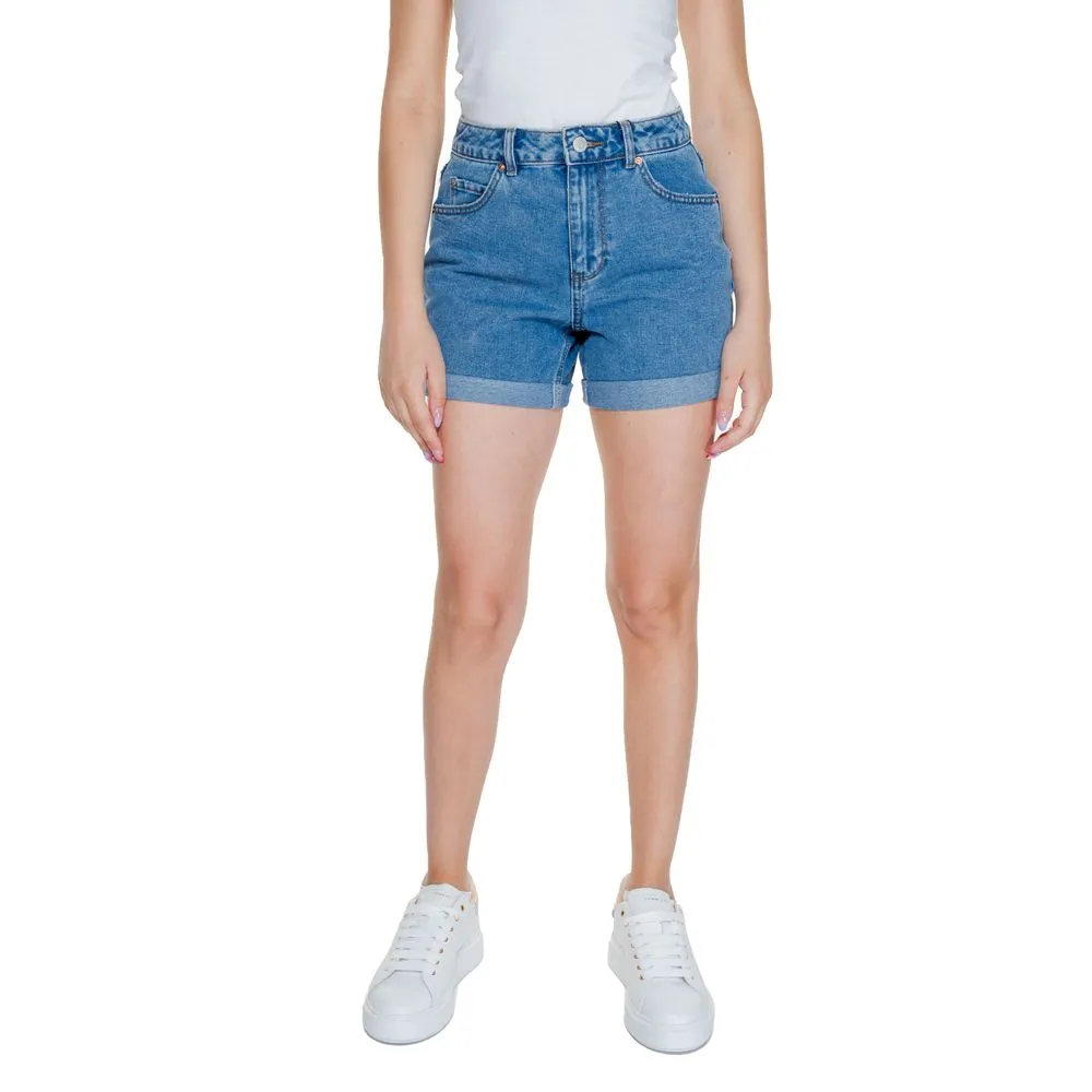 Vero Moda Women's Light Blue Cotton Short