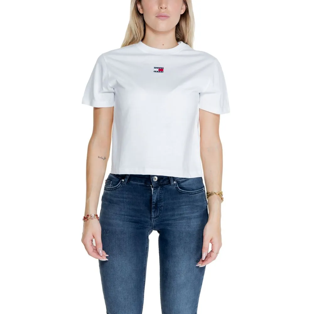 Tommy Hilfiger Jeans Women's White Recycled Cotton Tops & T-Shirt