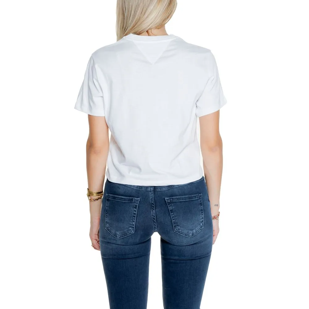 Tommy Hilfiger Jeans Women's White Recycled Cotton Tops & T-Shirt