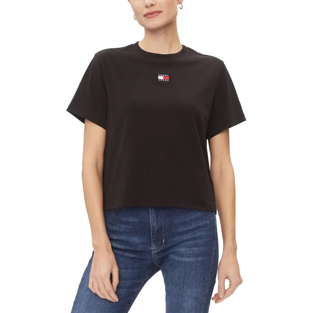 Tommy Hilfiger Jeans Women's Black Recycled Cotton Tops & T-Shirt