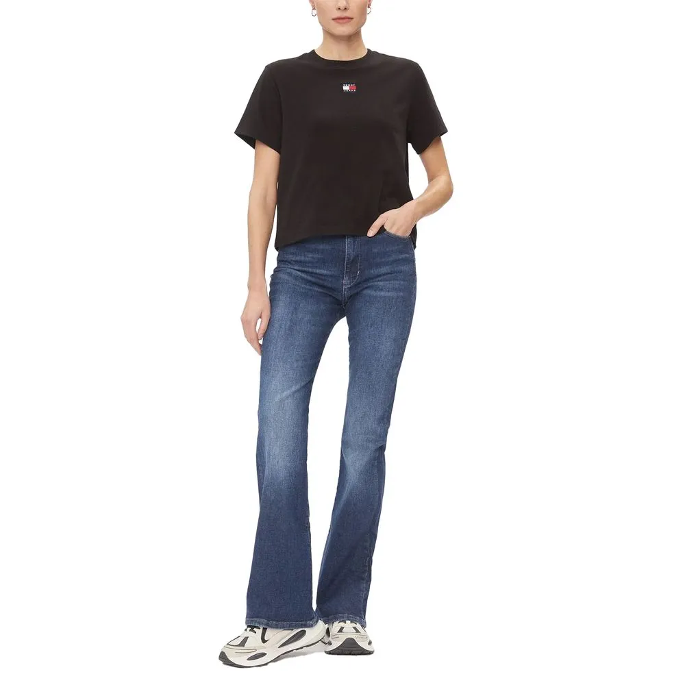 Tommy Hilfiger Jeans Women's Black Recycled Cotton Tops & T-Shirt
