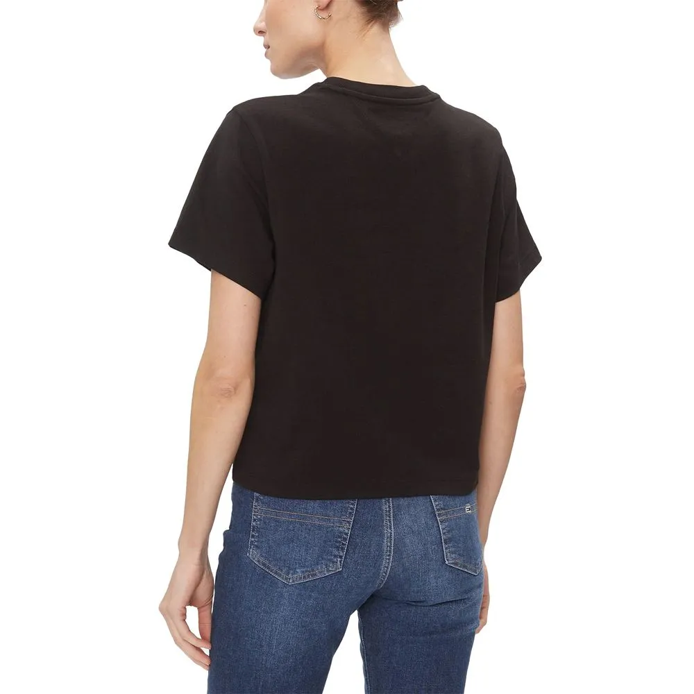 Tommy Hilfiger Jeans Women's Black Recycled Cotton Tops & T-Shirt