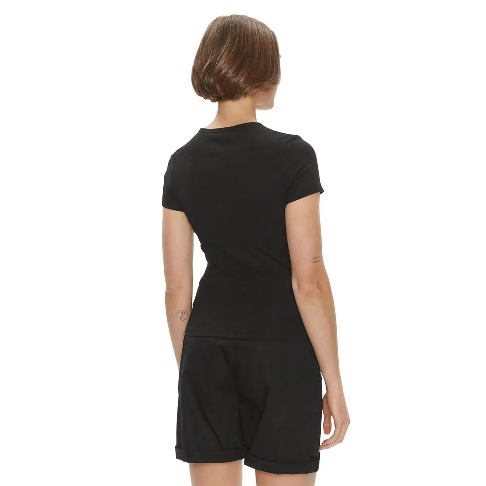 Tommy Hilfiger Jeans Women's Black Cotton Tops & T-Shirt