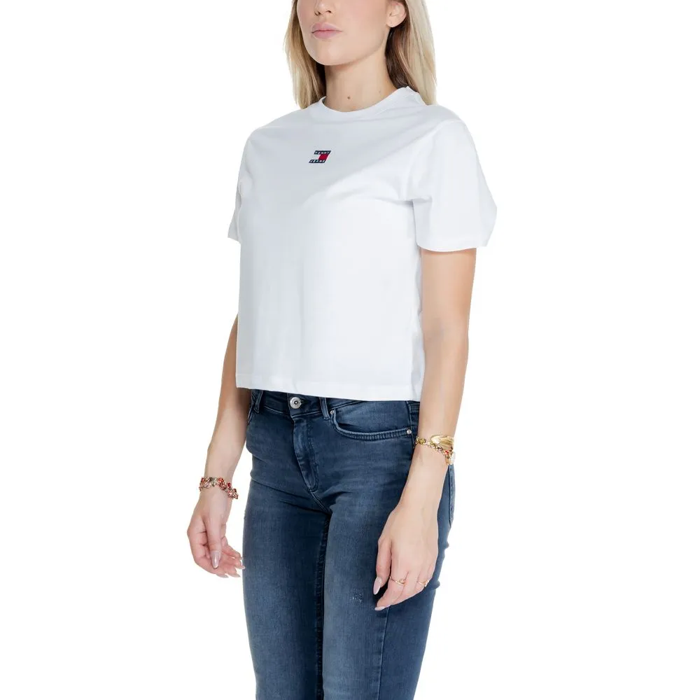 Tommy Hilfiger Jeans Women's White Recycled Cotton Tops & T-Shirt