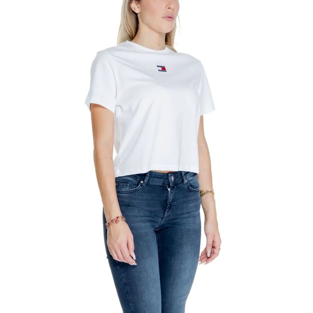 Tommy Hilfiger Jeans Women's White Recycled Cotton Tops & T-Shirt