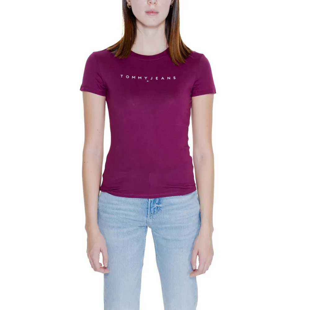 Tommy Hilfiger Jeans Women's Purple Cotton Tops & T-Shirt