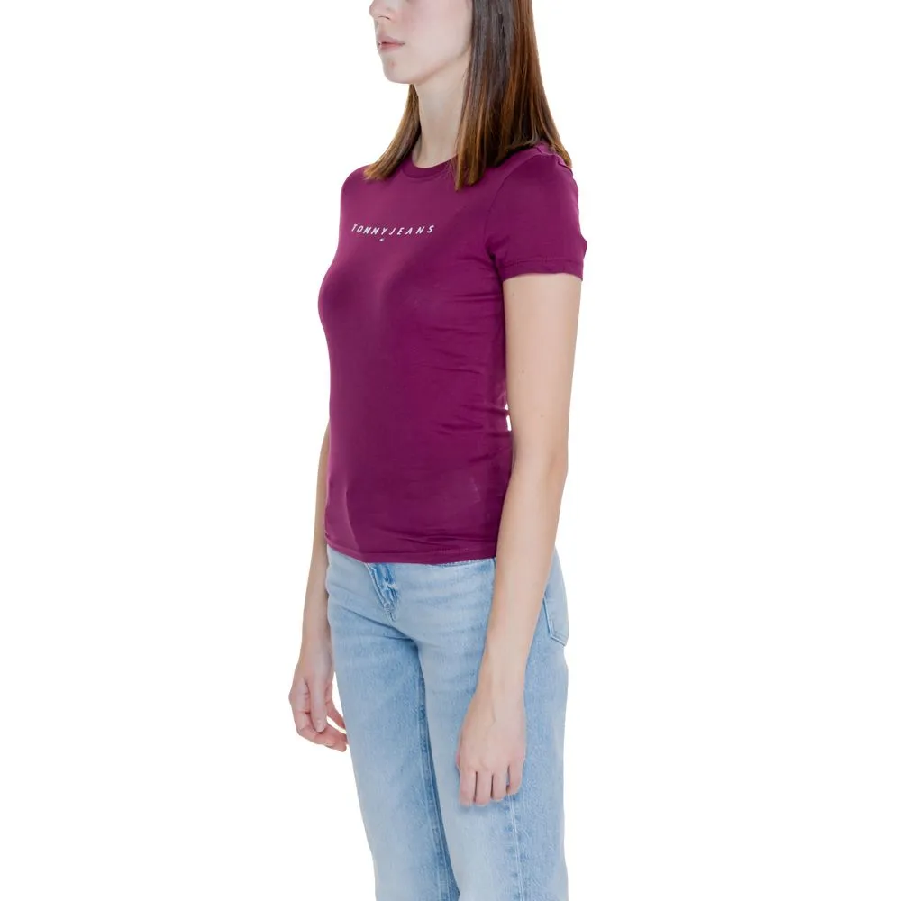 Tommy Hilfiger Jeans Women's Purple Cotton Tops & T-Shirt