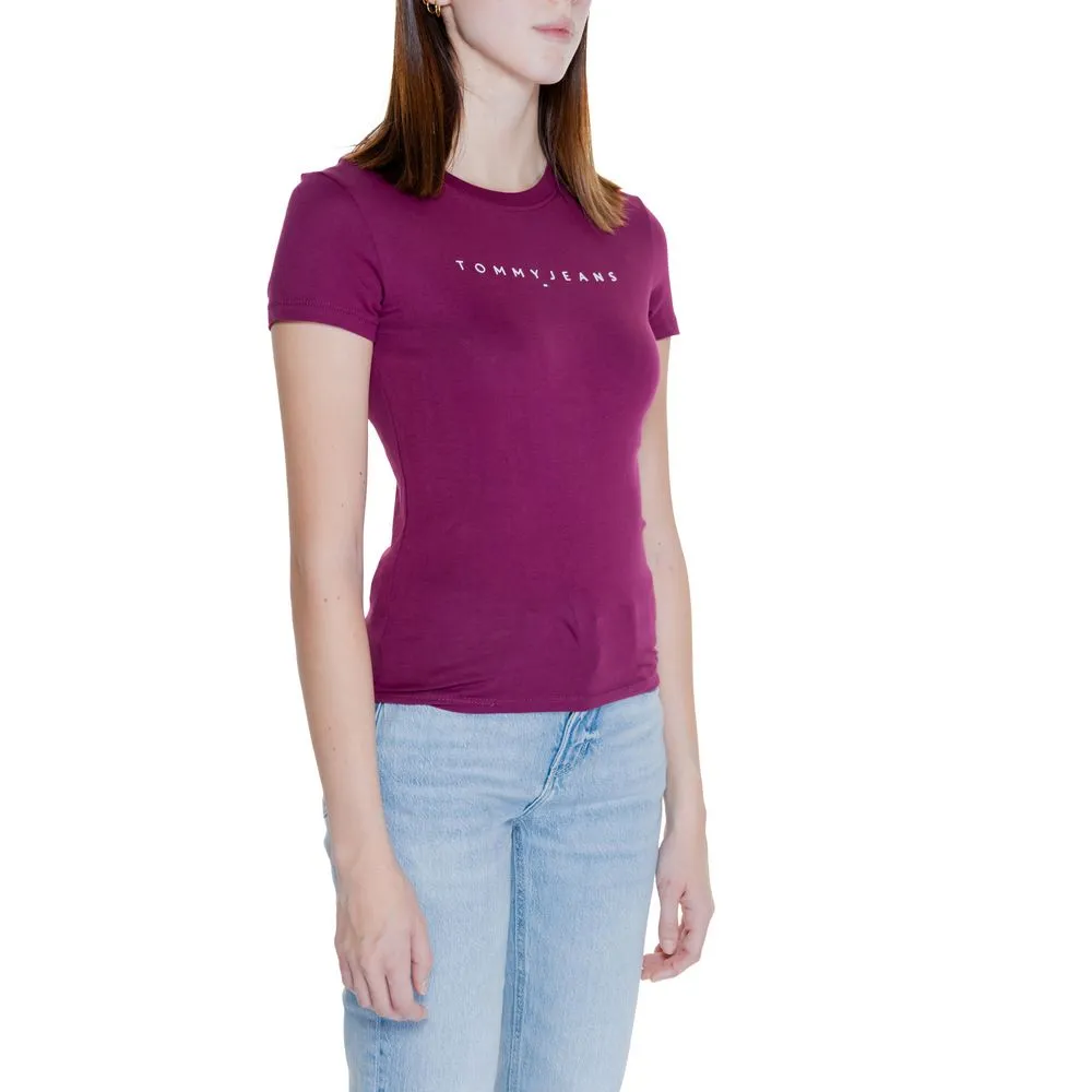 Tommy Hilfiger Jeans Women's Purple Cotton Tops & T-Shirt