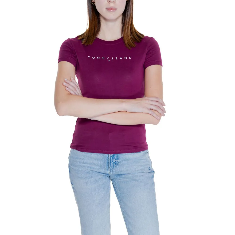 Tommy Hilfiger Jeans Women's Purple Cotton Tops & T-Shirt