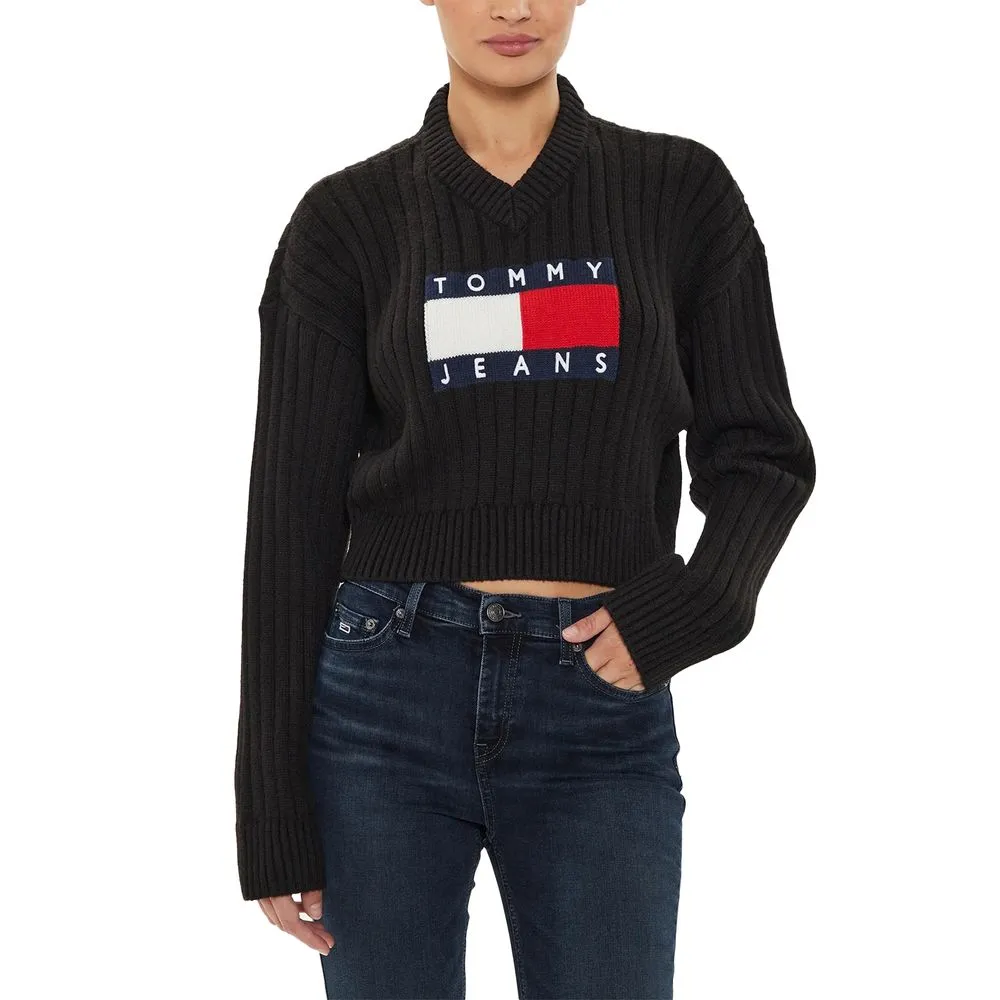 Tommy Hilfiger Jeans Women's Black Recycled Polyester Sweater