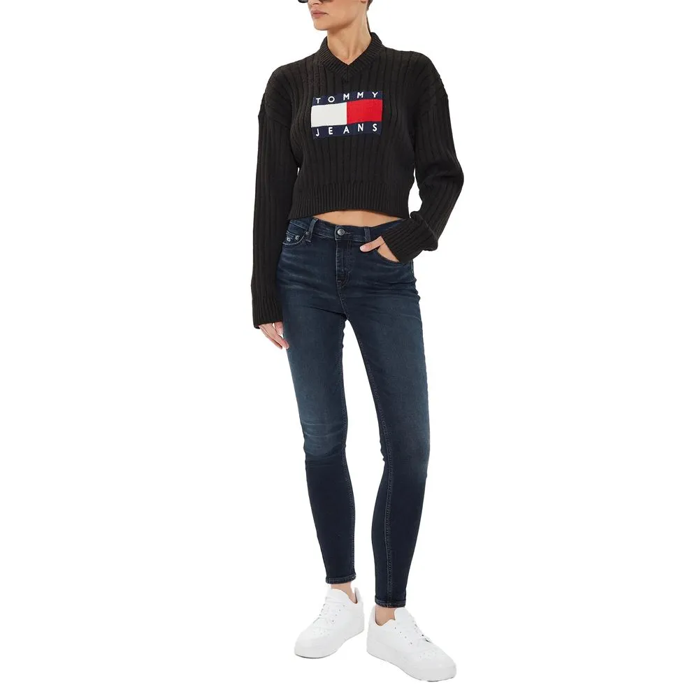 Tommy Hilfiger Jeans Women's Black Recycled Polyester Sweater