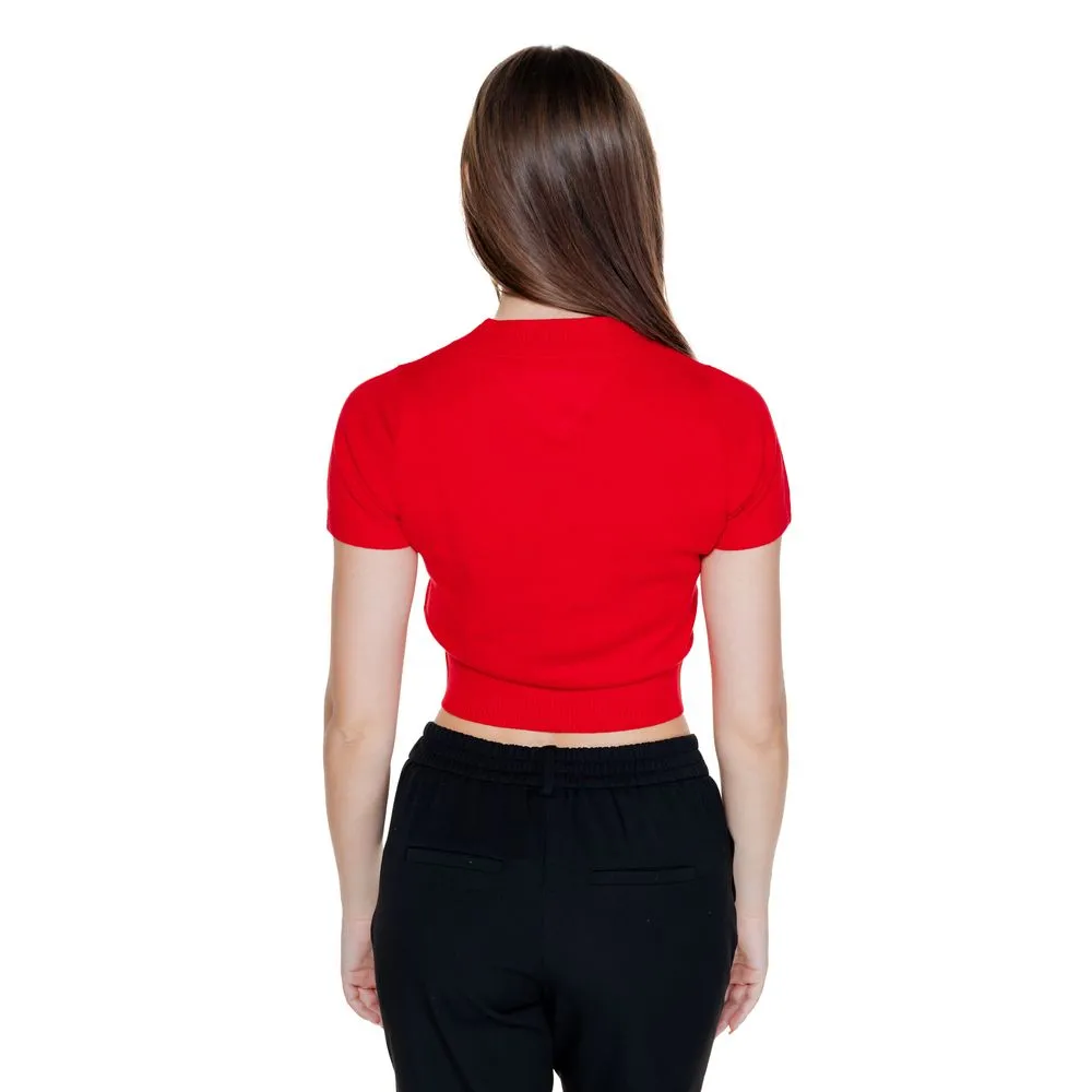 Tommy Hilfiger Jeans Women's Red Organic Cotton Tops & T-Shirt