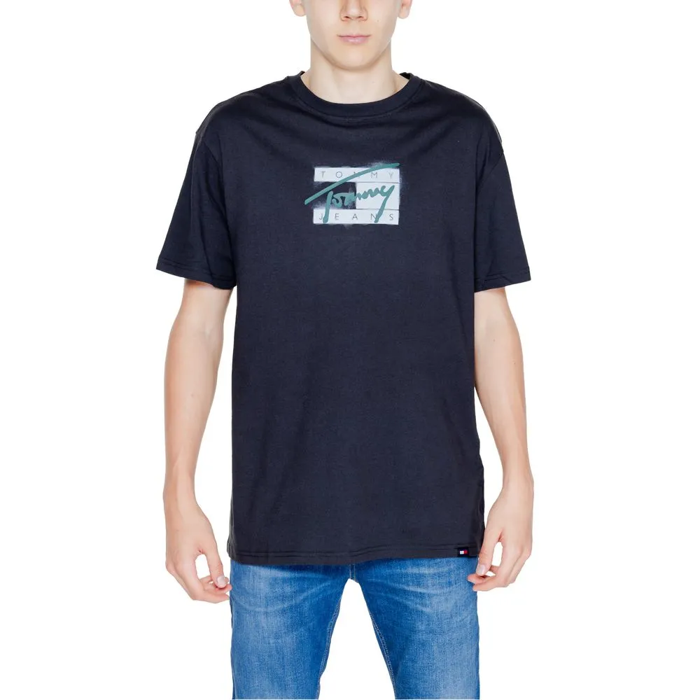 Tommy Hilfiger Jeans Men's Black Cotton Rigenerato T-Shirt