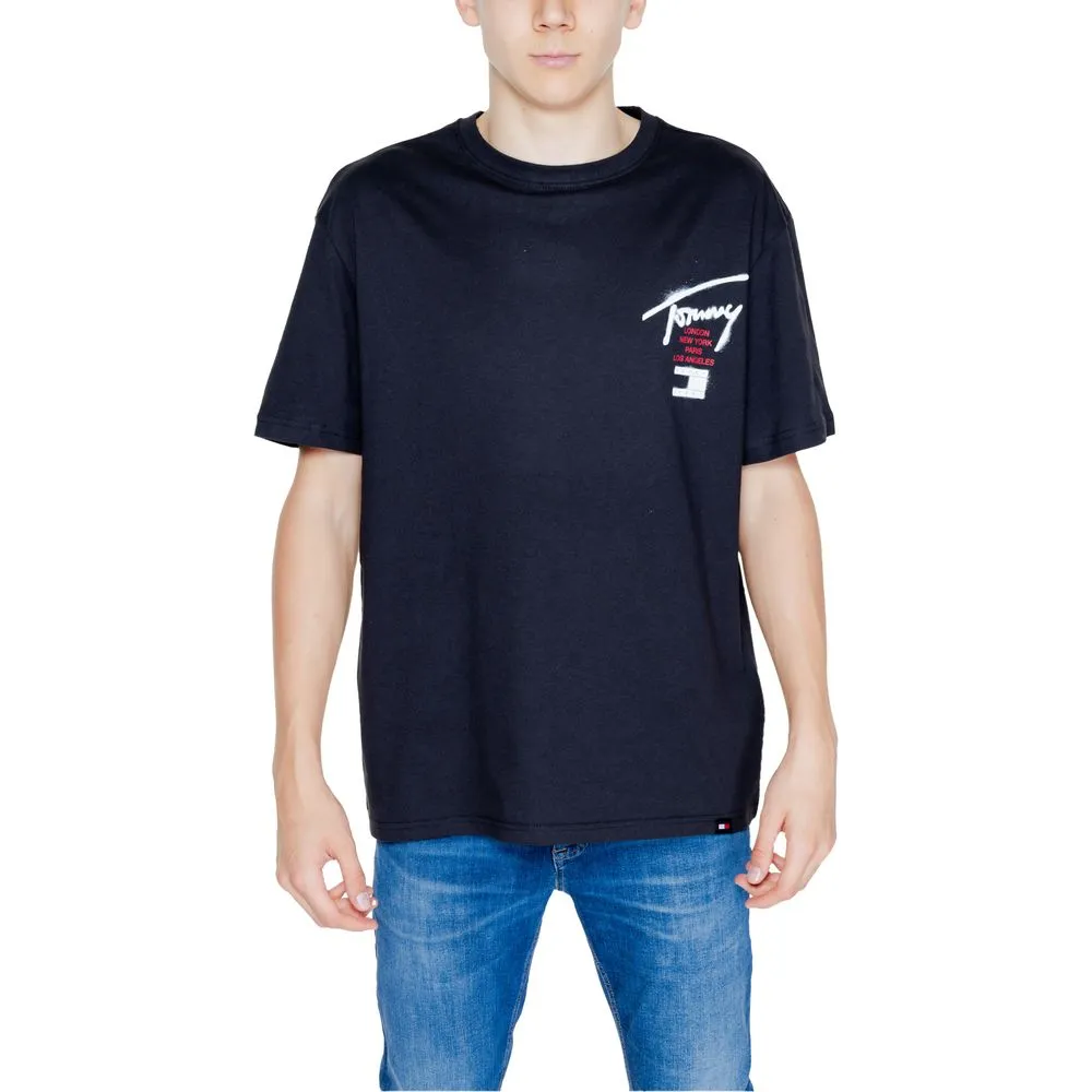 Tommy Hilfiger Jeans Men's Black Cotton Rigenerato T-Shirt