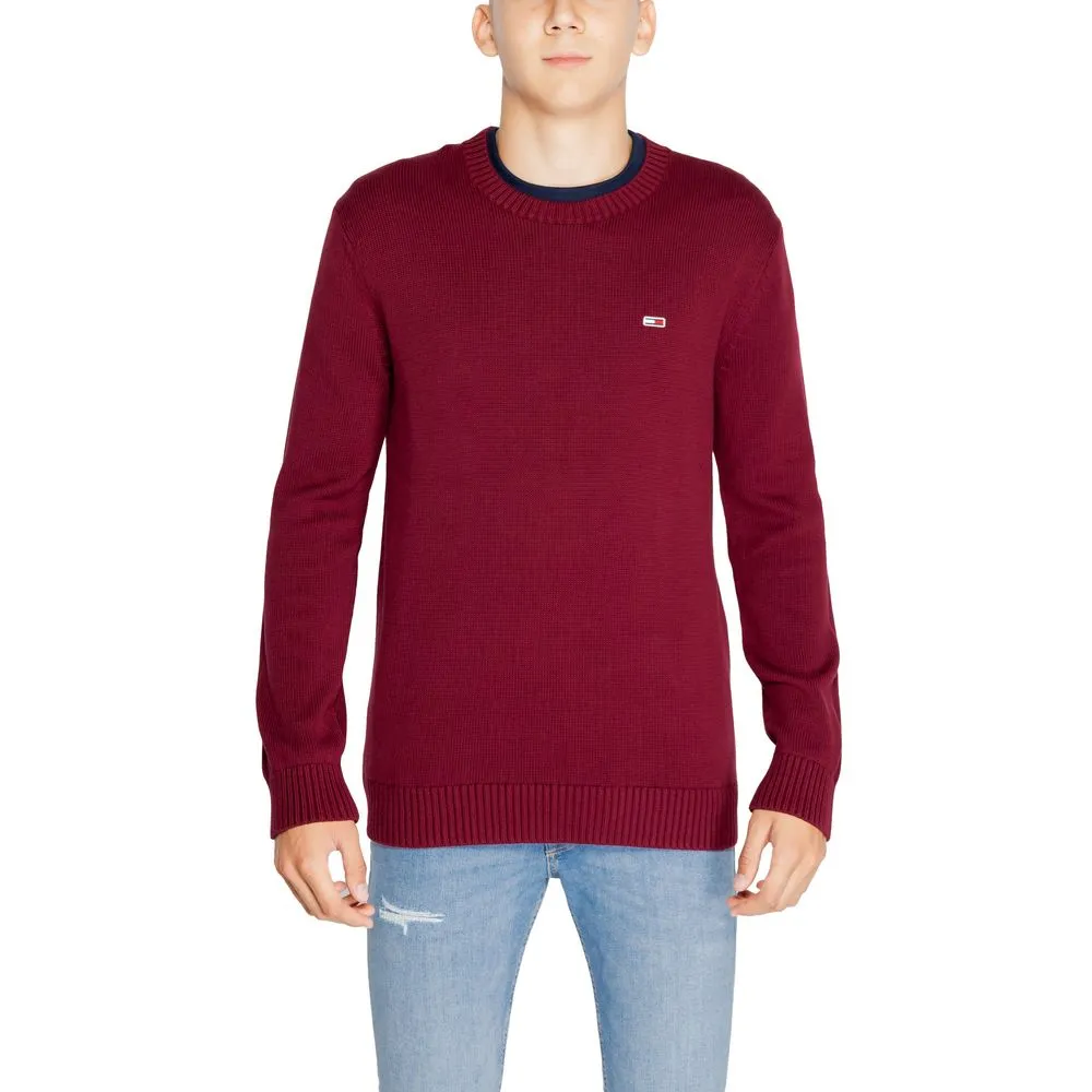 Tommy Hilfiger Jeans Men's Bordeaux Cotton Cotton Sweater