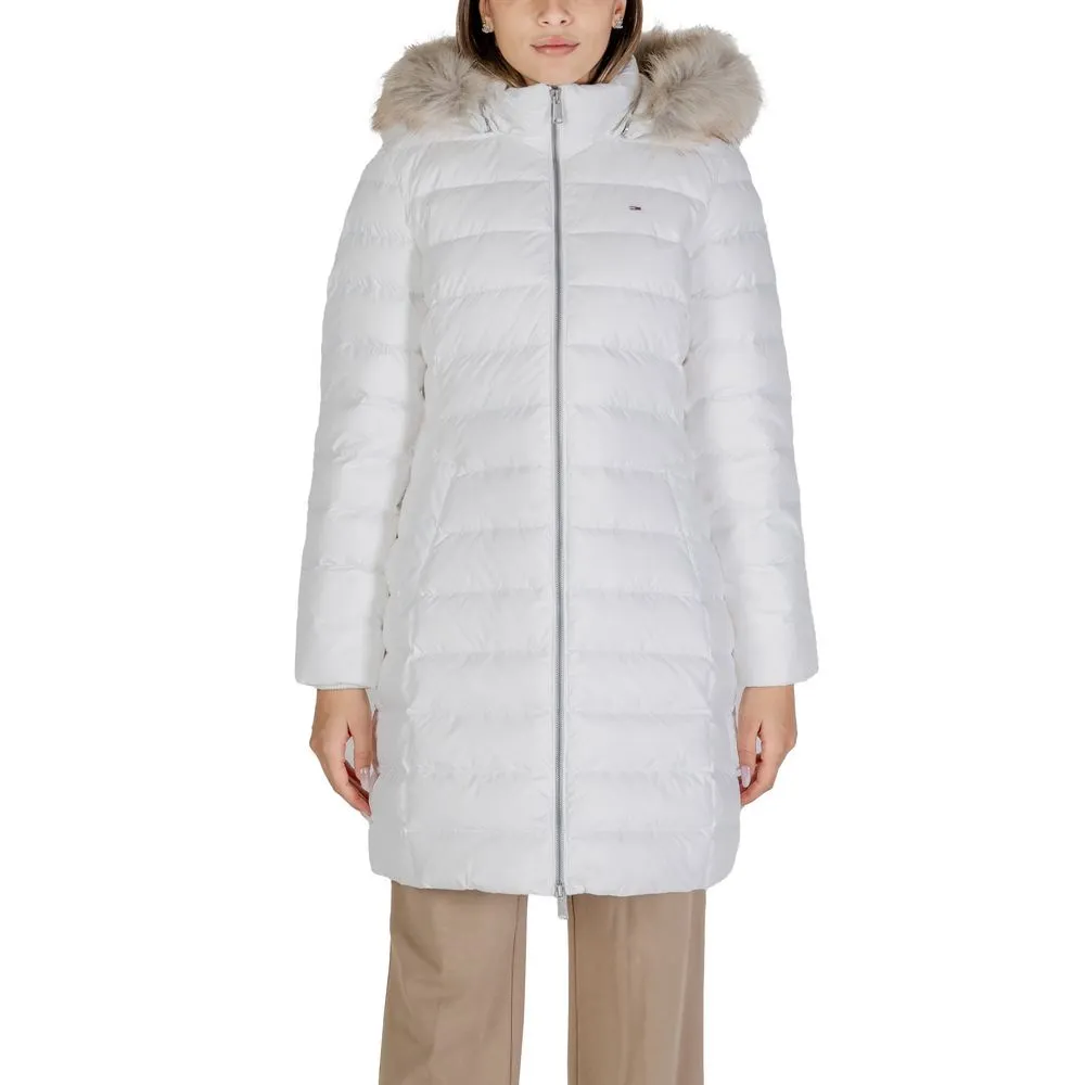 Tommy Hilfiger Jeans Women's White Polyester Polyester Jackets & Coat