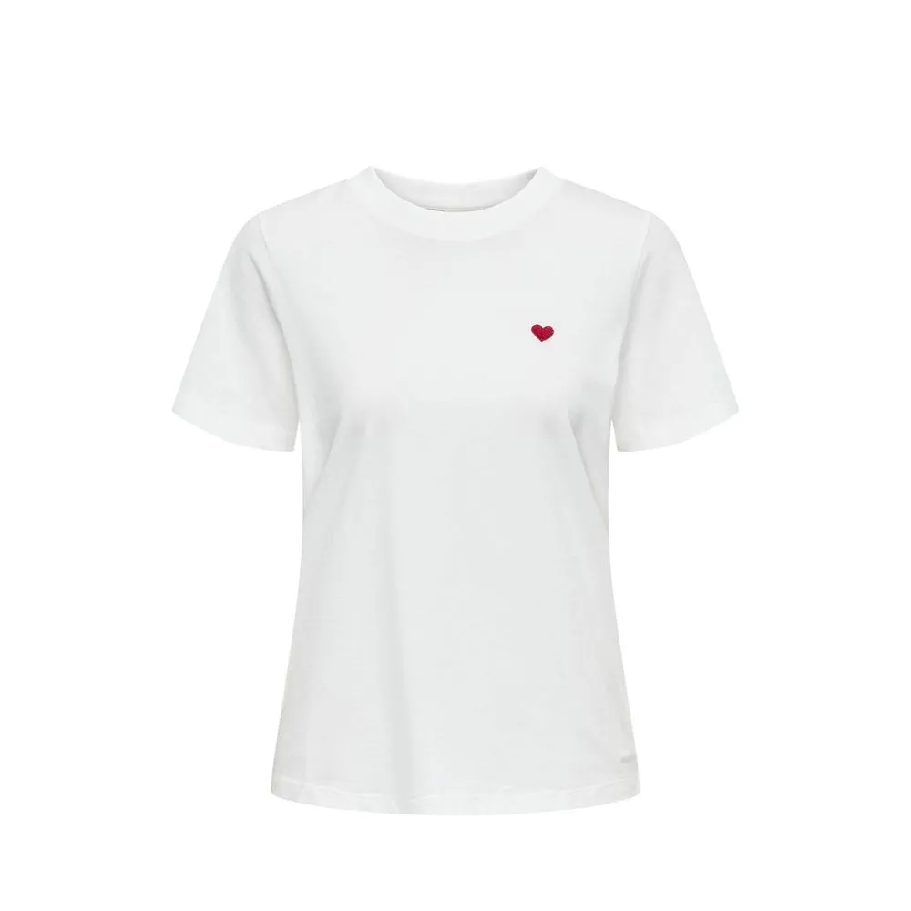 Jacqueline De Yong Women's White Cotton Tops & T-Shirt