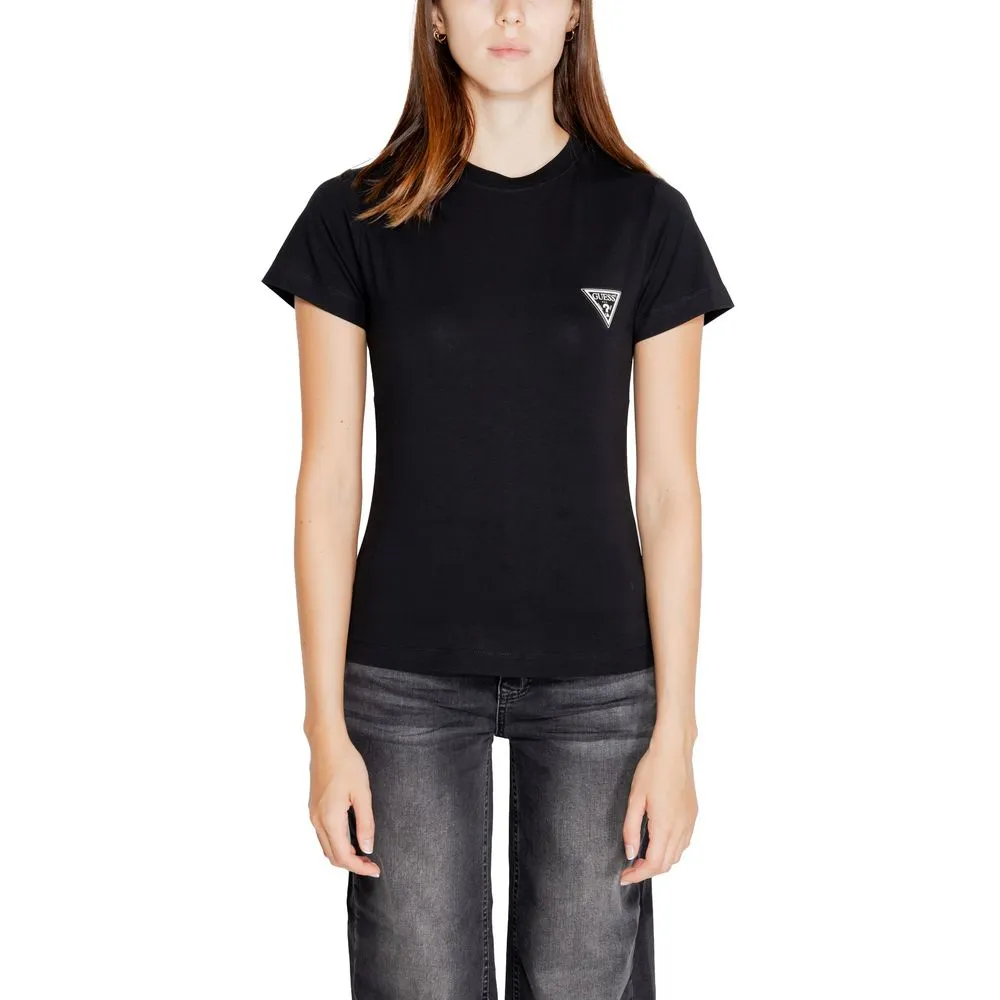 Guess Active Women's Black Cotton Tops & T-Shirt