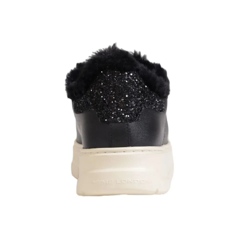 Crime London Women's Black Leather Sneaker