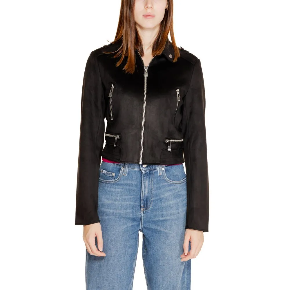 Morgan De Toi Women's Black Polyester Jackets & Coat