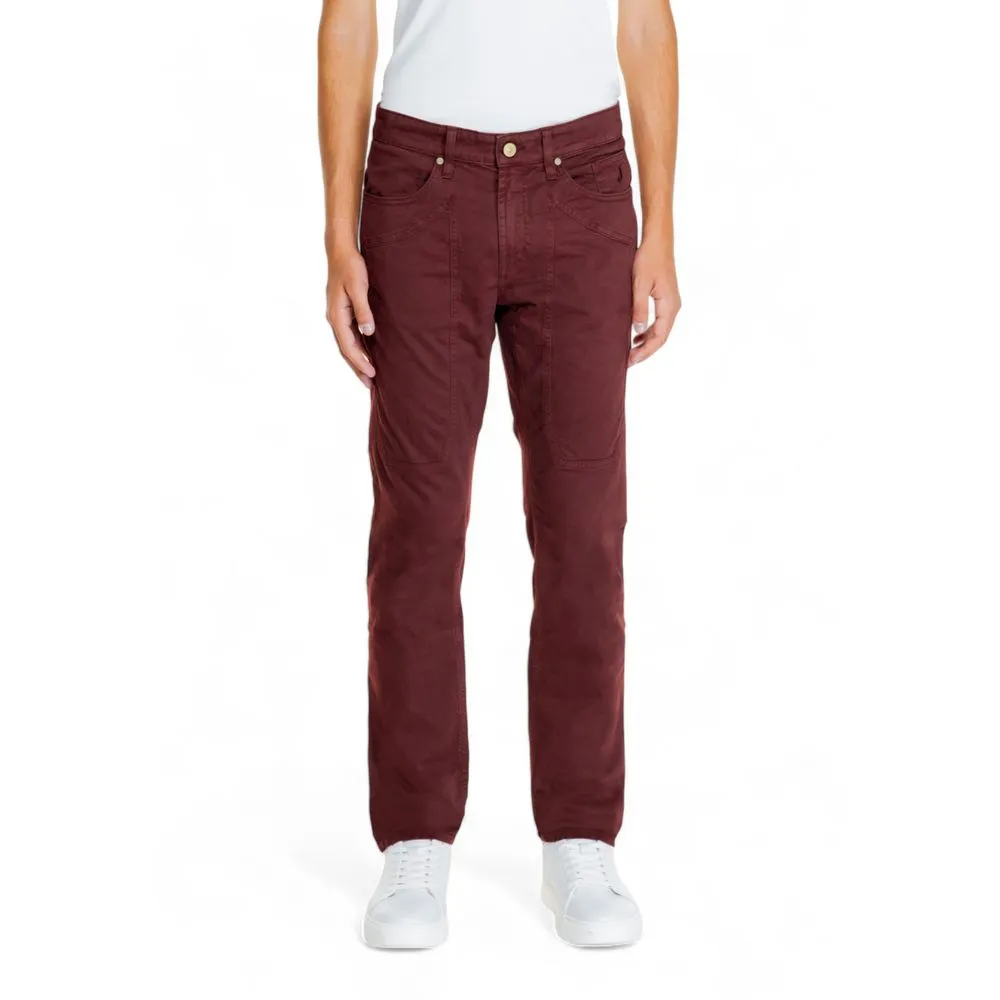 Jeckerson Men's Red Cotton Jeans & Pant