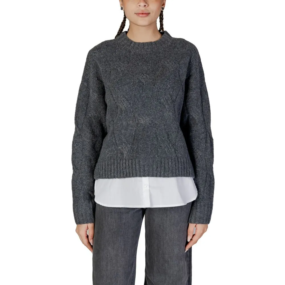 Jacqueline De Yong Women's Gray Recycled Polyester Sweater