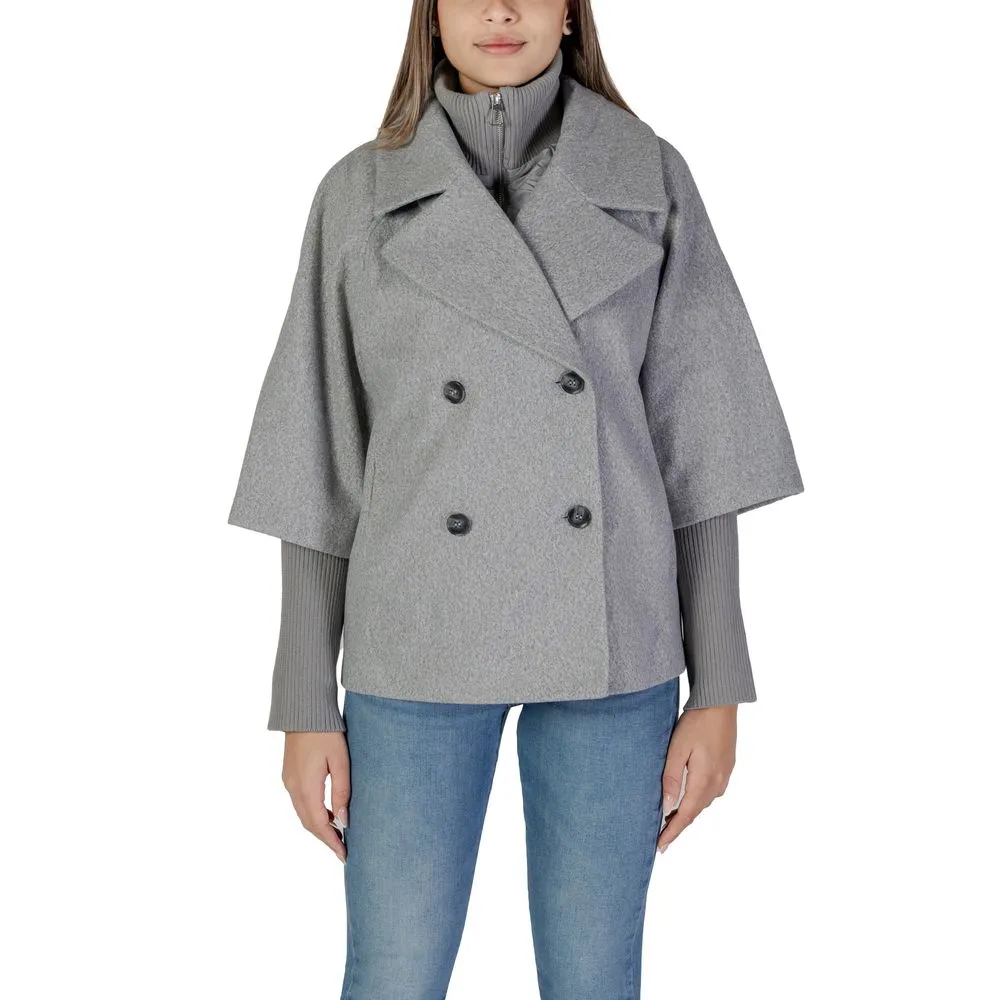 Jacqueline De Yong Women's Gray Polyester Jackets & Coat
