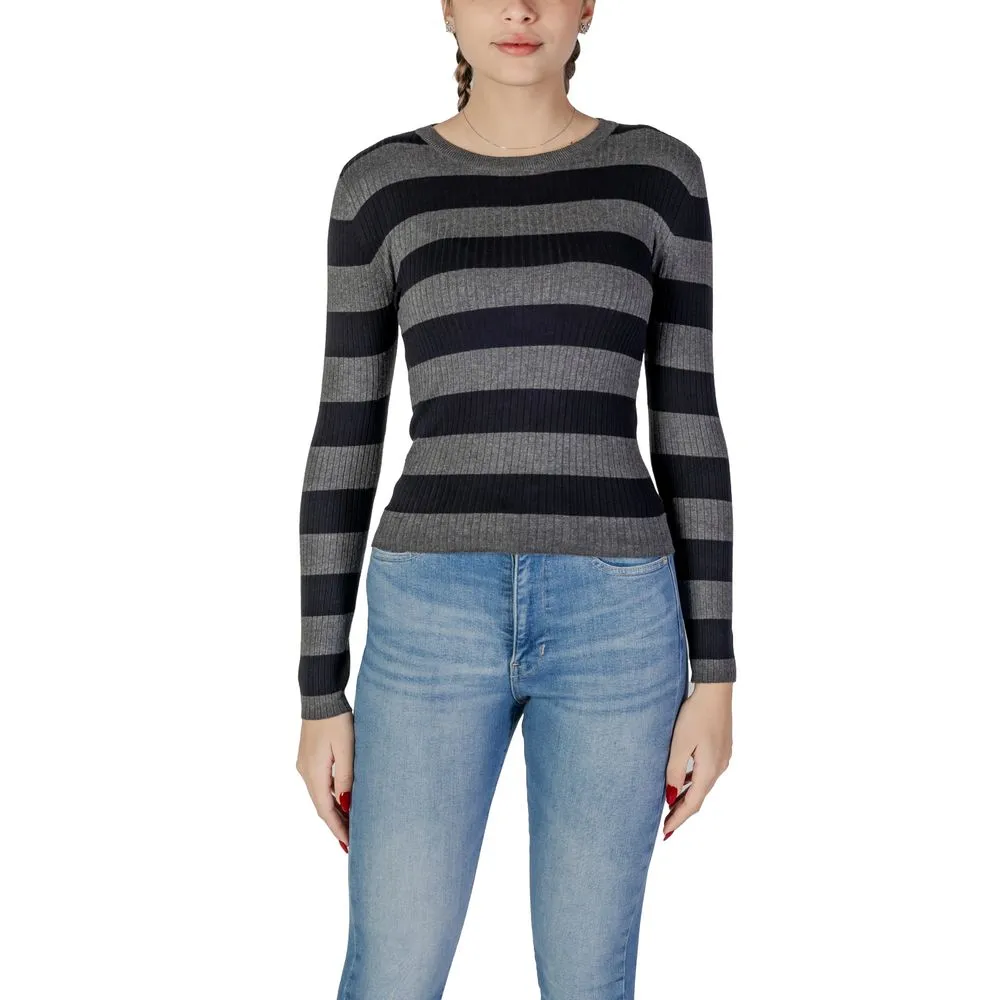 Jacqueline De Yong Women's Gray Viscose Tops & T-Shirt