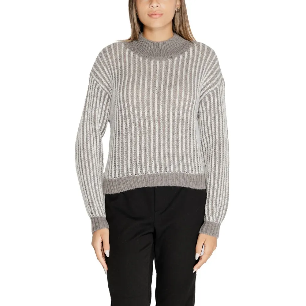 Jacqueline De Yong Women's Gray Polyester Sweater