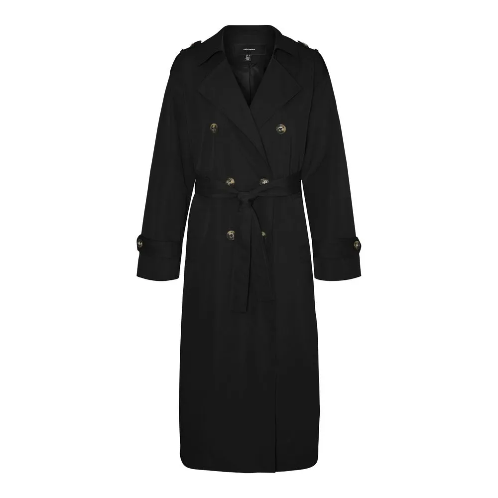 Vero Moda Women's Black Polyester Jackets & Coat