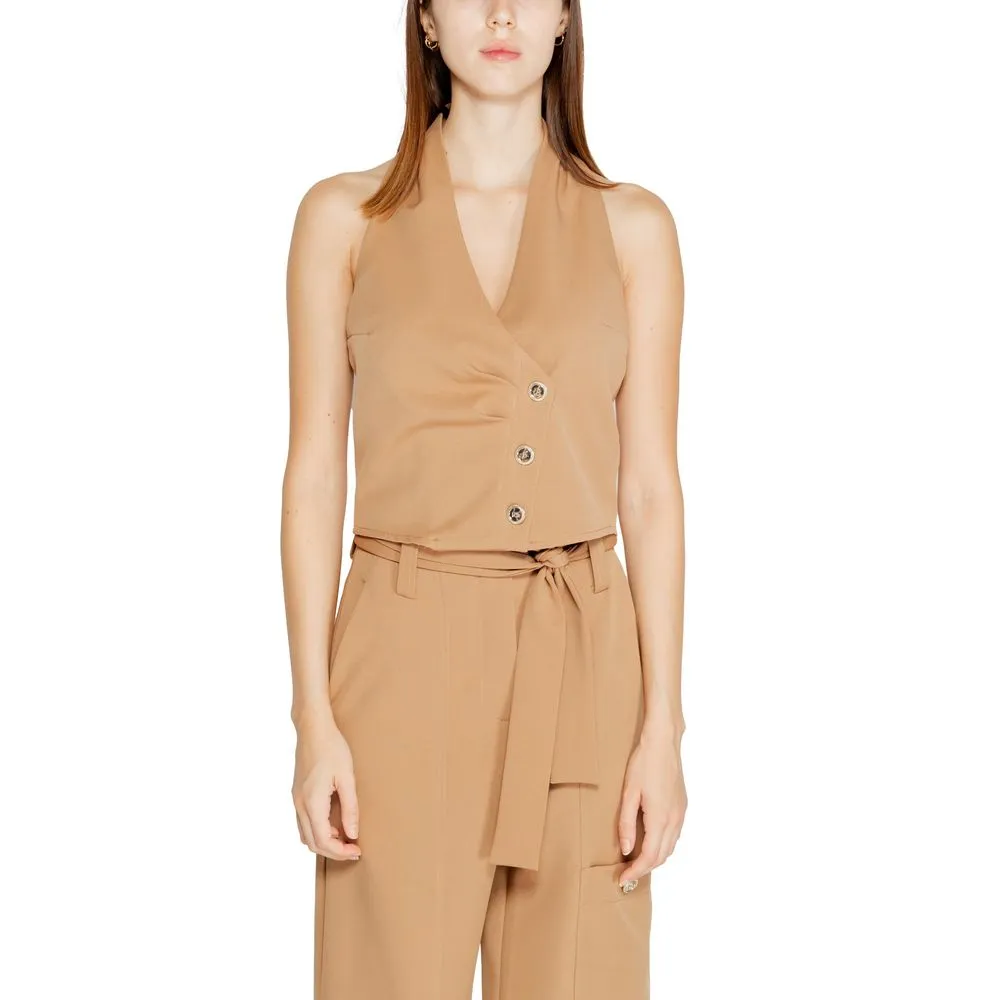Rinascimento Women's Beige Polyester Vest