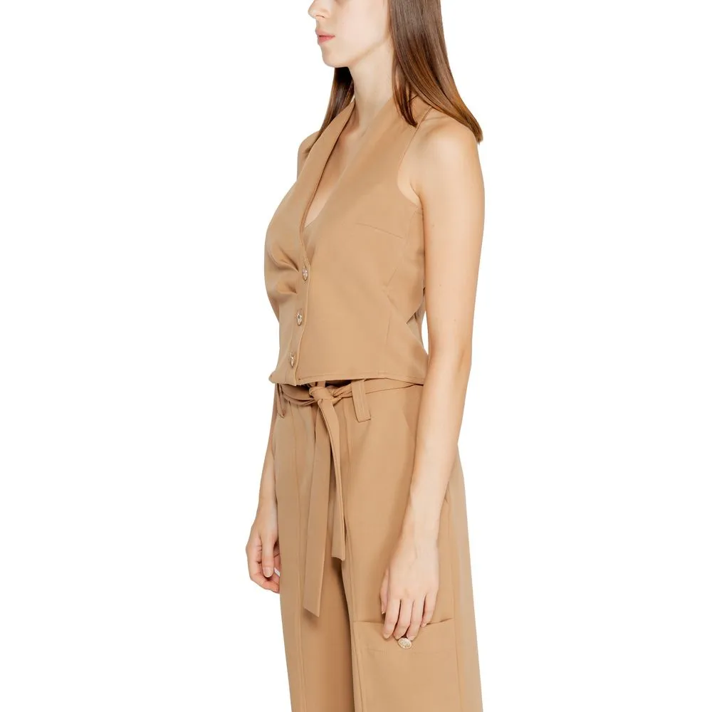 Rinascimento Women's Beige Polyester Vest