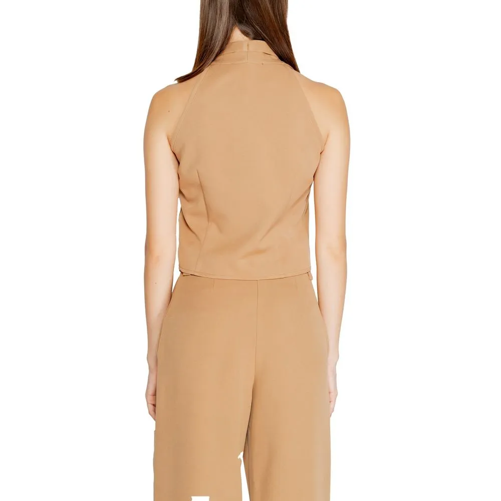 Rinascimento Women's Beige Polyester Vest