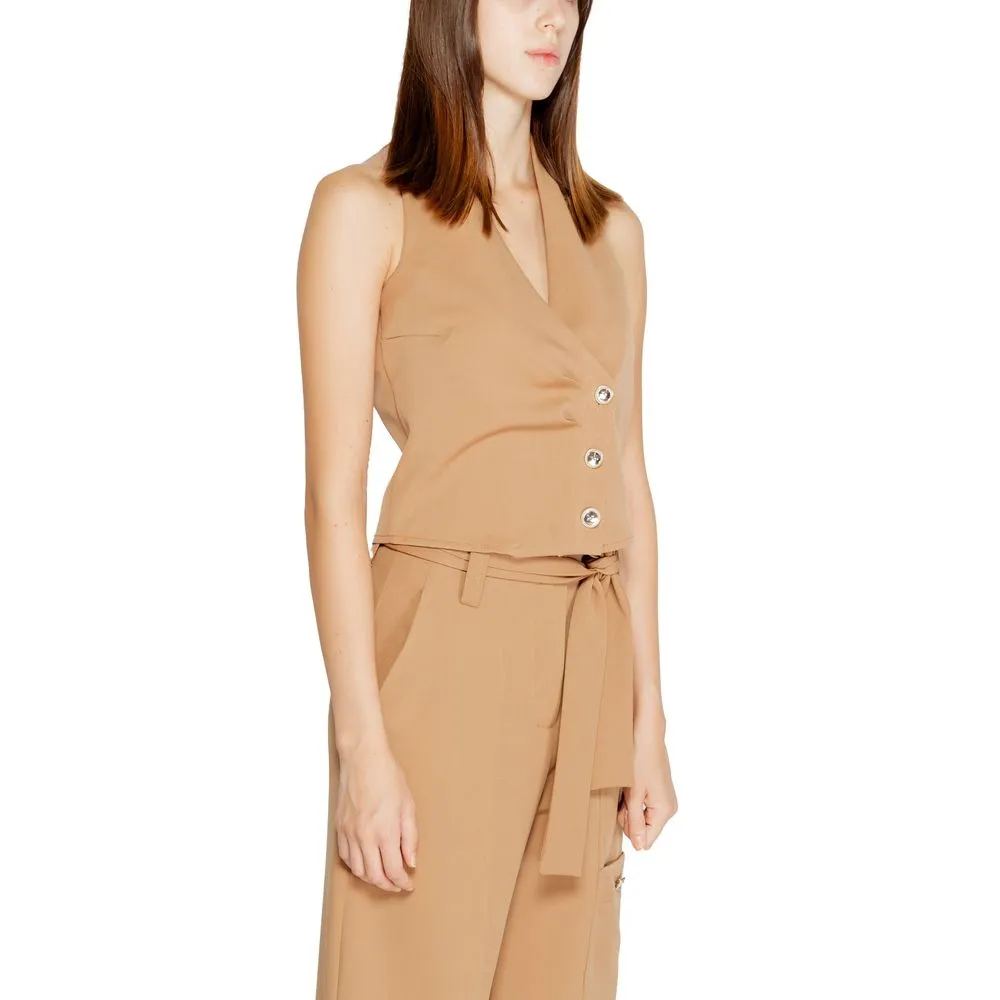 Rinascimento Women's Beige Polyester Vest