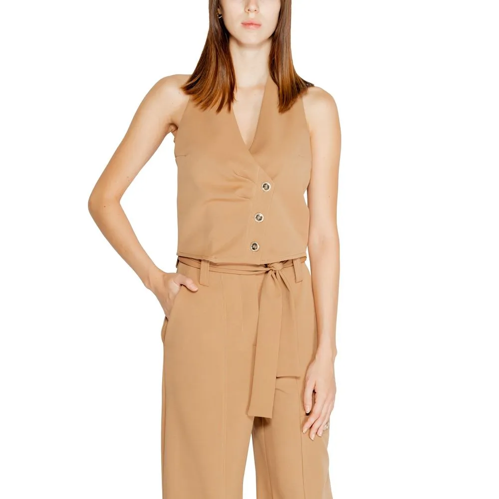 Rinascimento Women's Beige Polyester Vest