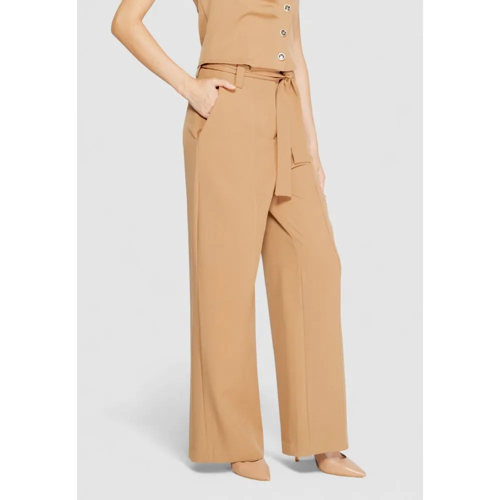 Rinascimento Women's Beige Polyester Jeans & Pant