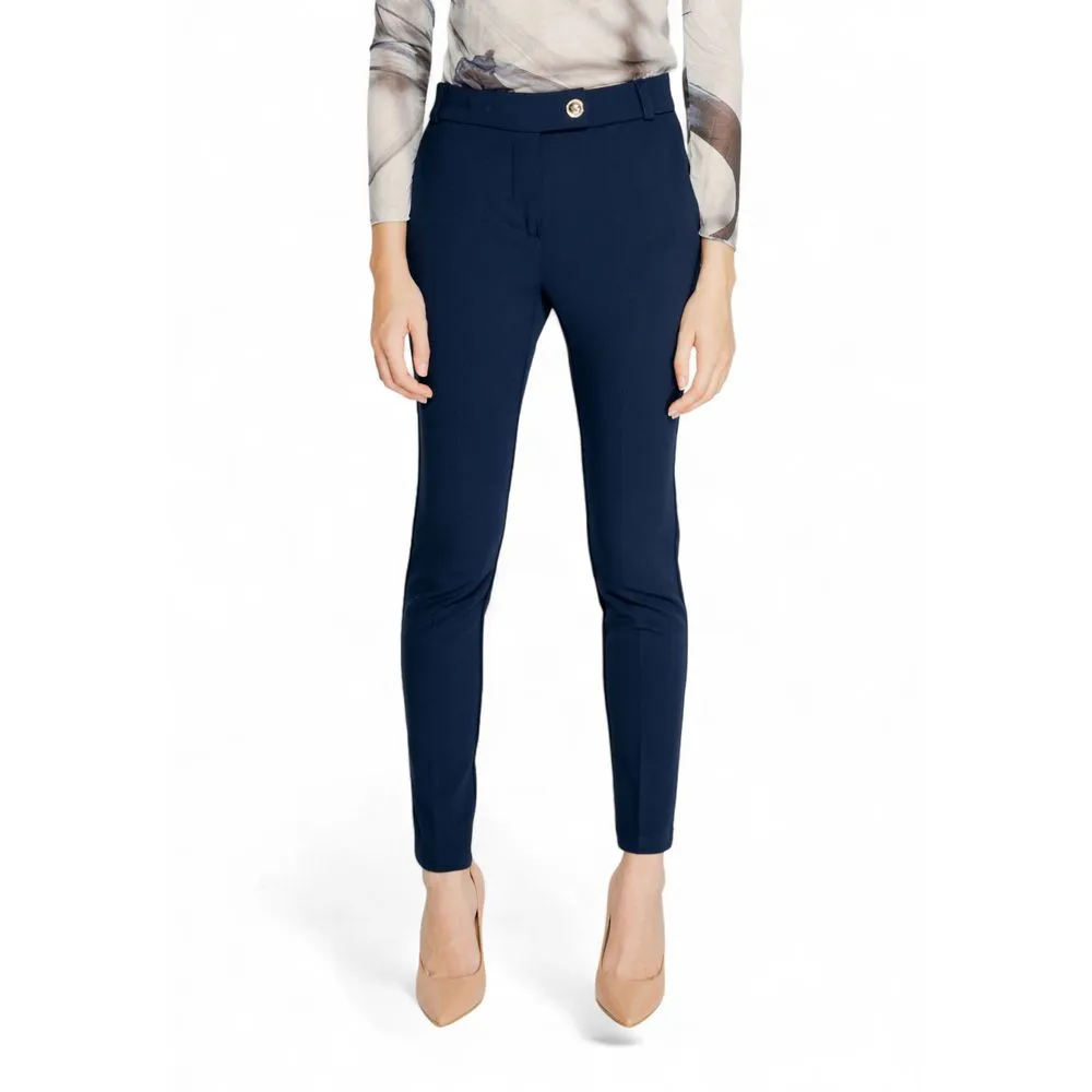Rinascimento Women's Blue Polyester Jeans & Pant