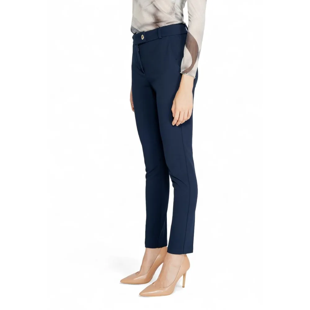 Rinascimento Women's Blue Polyester Jeans & Pant