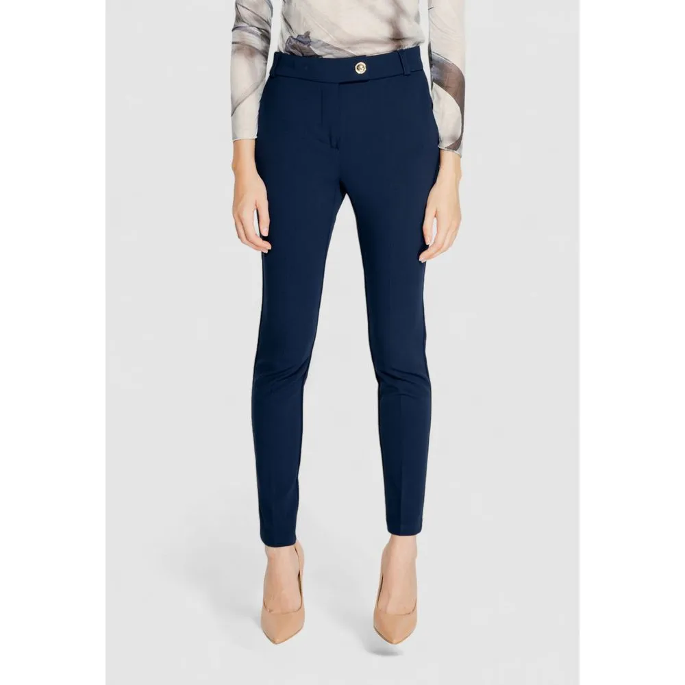 Rinascimento Women's Blue Polyester Jeans & Pant