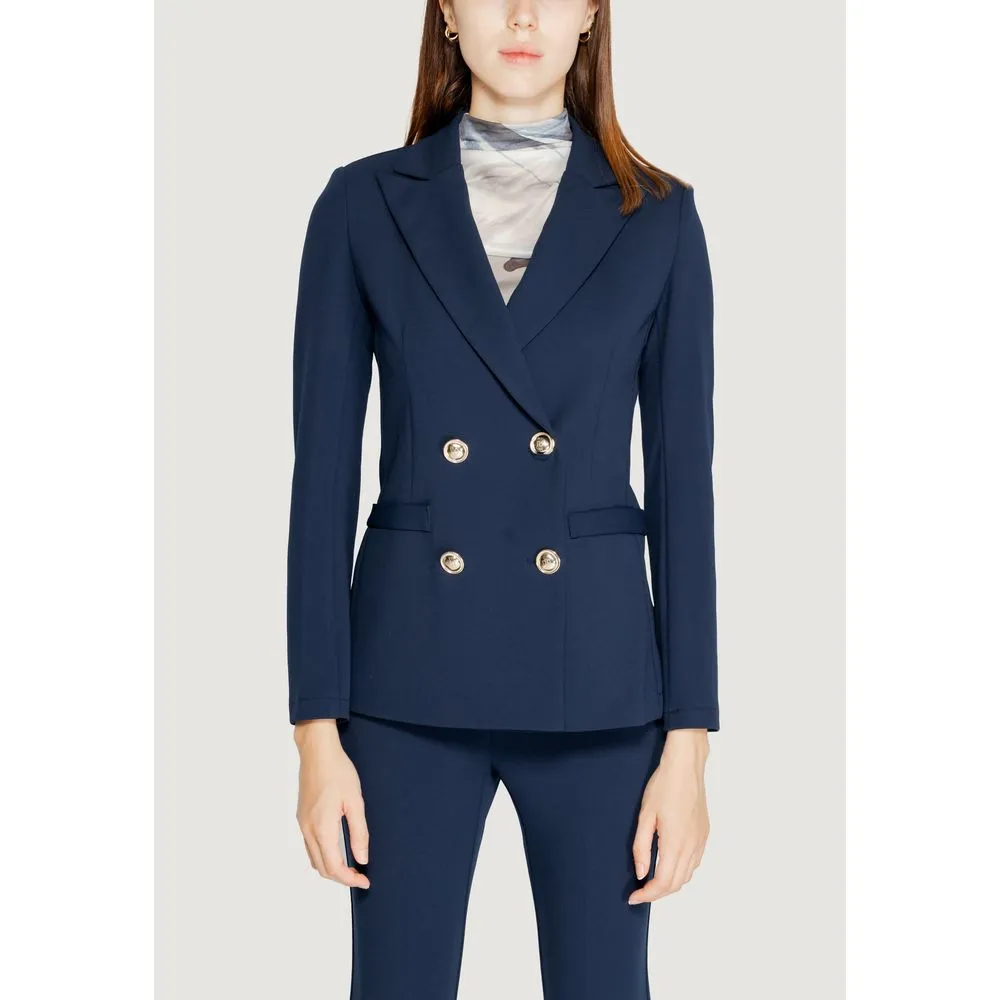 Rinascimento Women's Blue Polyester Suits & Blazer