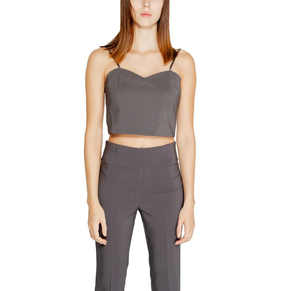Rinascimento Women's Gray Polyester Tops & T-Shirt