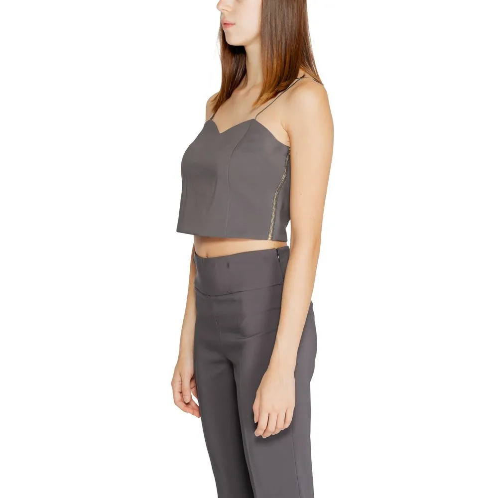 Rinascimento Women's Gray Polyester Tops & T-Shirt