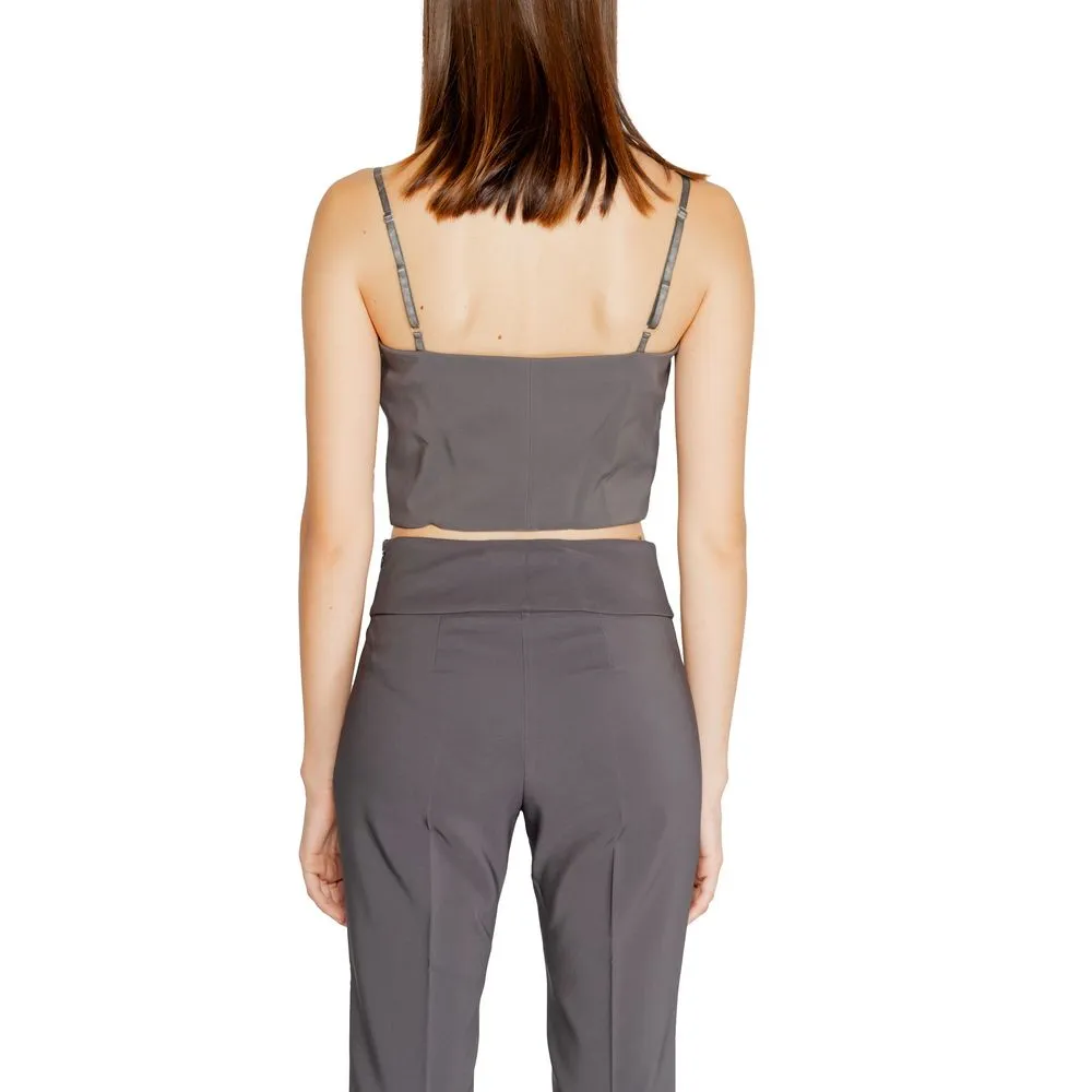 Rinascimento Women's Gray Polyester Tops & T-Shirt