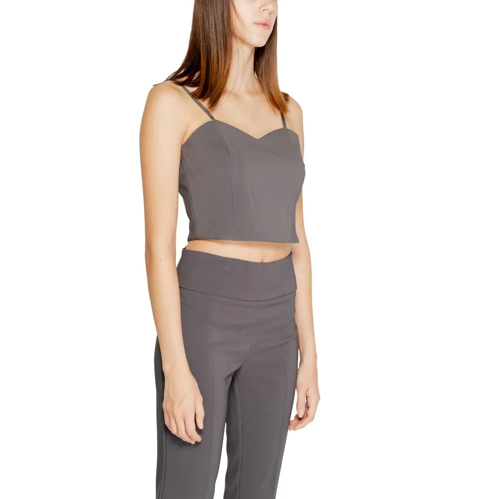 Rinascimento Women's Gray Polyester Tops & T-Shirt